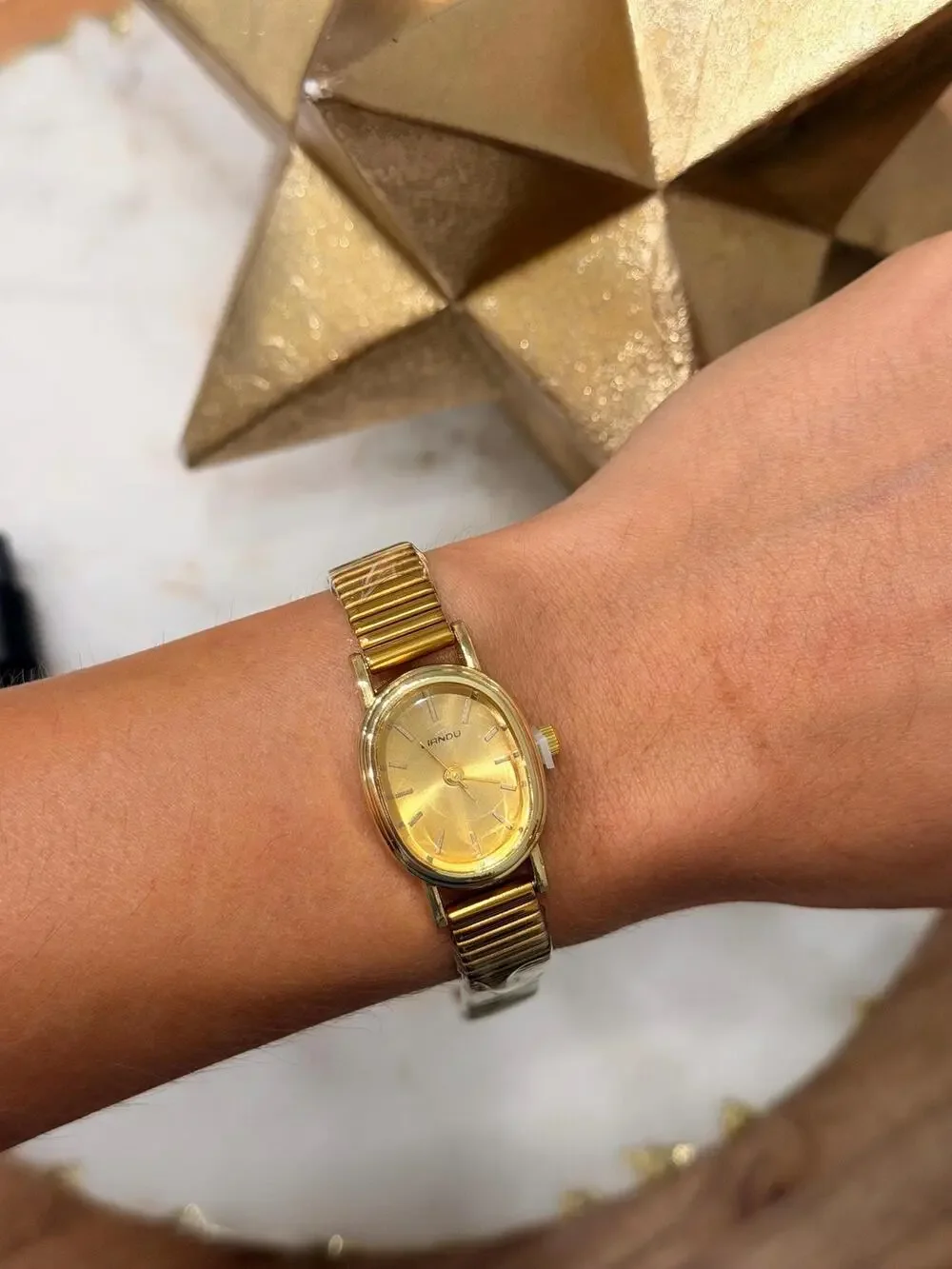Women's Gold Mini Vintage Watch